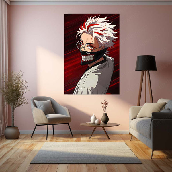Anime Metal Poster | Tokyo Ghoul – Ken Kaneki Shadow Metal Poster | Dark Anime Wall Frame 06