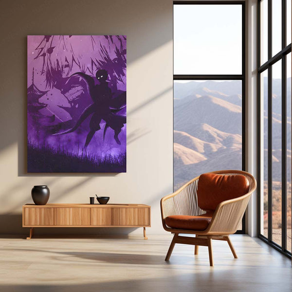 Anime Metal Poster | Tokyo Ghoul – Ken Kaneki Shadow Metal Poster | Dark Anime Wall Frame 02