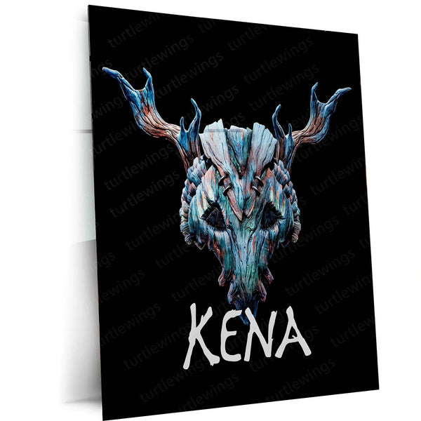 Kena: Bridge of Spirits – Spirit Guardian Mask | Fantasy Adventure Metal Frame Poster