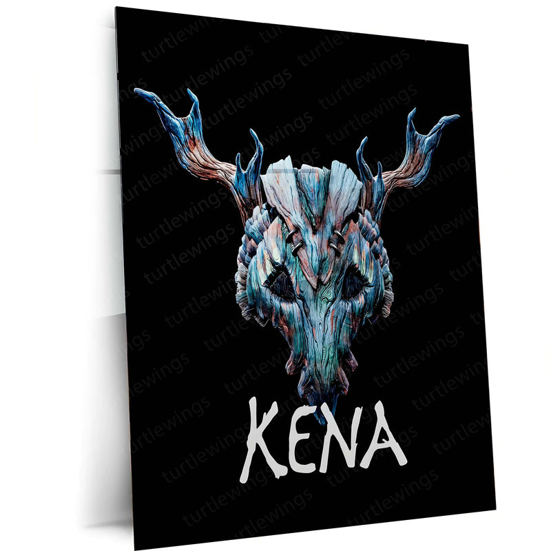 Kena: Bridge of Spirits – Spirit Guardian Mask | Fantasy Adventure Metal Frame Poster