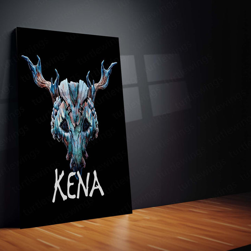 Kena: Bridge of Spirits – Spirit Guardian Mask | Fantasy Adventure Metal Frame Poster
