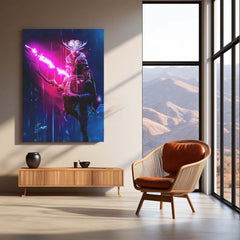 Kena: Bridges of Spirits – Spirit Warrior Artwork | Mystical Fantasy Game Metal Frame Poster