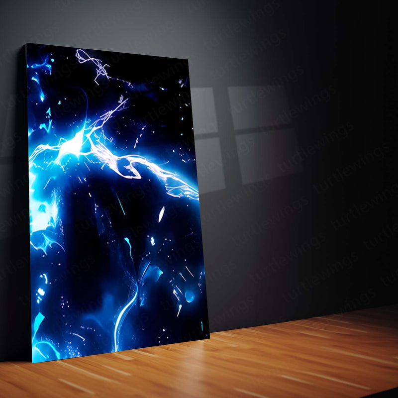 Anime Metal Poster Set of 9 | Killua Zoldyck | Hunter x Hunter Anime Wall Art | Godspeed Lightning 9 Panel Metal Print | Electric Blue Anime Decor