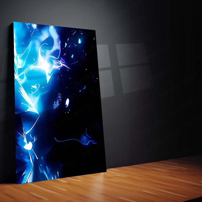 Anime Metal Poster Set of 9 | Killua Zoldyck | Hunter x Hunter Anime Wall Art | Godspeed Lightning 9 Panel Metal Print | Electric Blue Anime Decor
