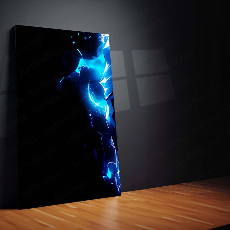 Anime Metal Poster Set of 9 | Killua Zoldyck | Hunter x Hunter Anime Wall Art | Godspeed Lightning 9 Panel Metal Print | Electric Blue Anime Decor