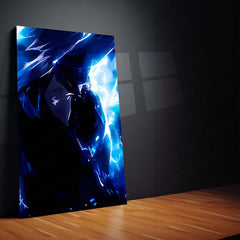 Anime Metal Poster Set of 9 | Killua Zoldyck | Hunter x Hunter Anime Wall Art | Godspeed Lightning 9 Panel Metal Print | Electric Blue Anime Decor