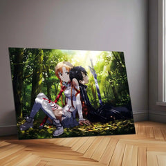 Anime Metal Poster | Kirito & Asuna Anime Metal Poster | Sword Art Online Wall Art