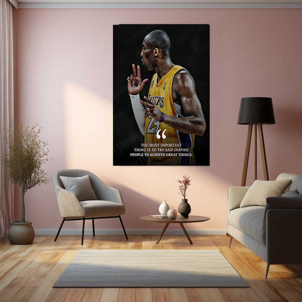 Kobe Bryant – Inspirational Quote Basketball Metal Poster | Mamba Mentality Wall Frame