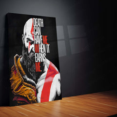 Kratos Motivational Quote – God of War Metal Frame | Spartan Warrior Wall Art | Epic Gaming Quote Poster