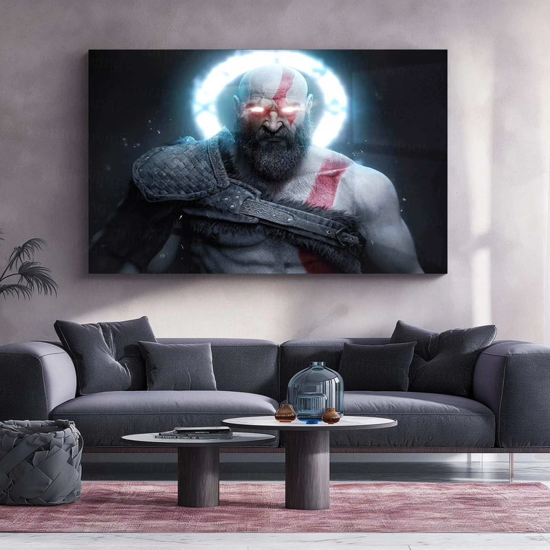 Kratos God of War Neon LED Metal Poster - TURTLEWINGS 