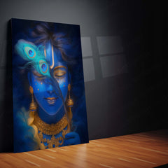 Spiritual Metal Poster | 🎨 Lord Krishna Metal Poster | Divine Wall Art | Spiritual Decor for Home & Temple 01 - TURTLEWINGS 