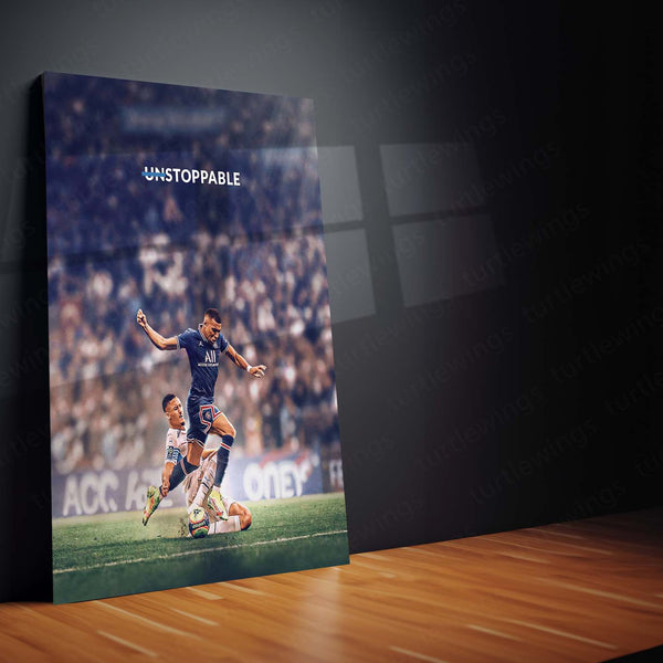 Kylian Mbappé France Metal Frame | World Cup Star Wall Art 03 - TURTLEWINGS 