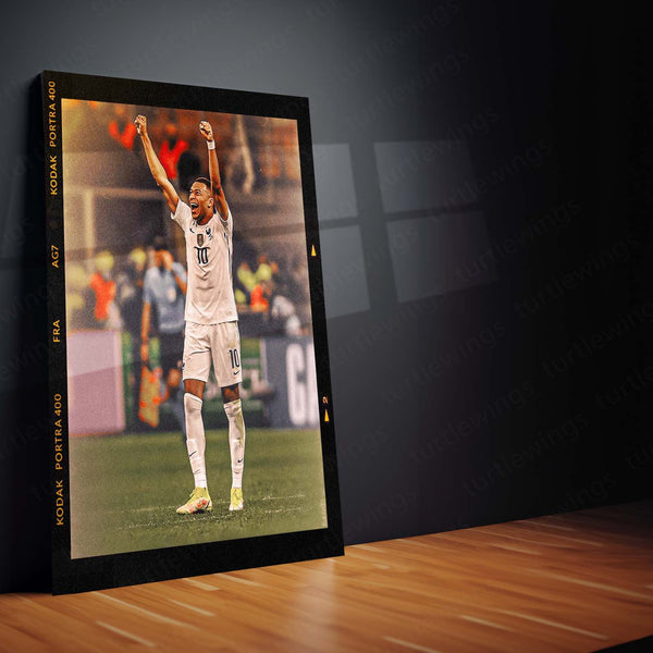 Kylian Mbappé France Metal Frame | World Cup Star Wall Art 02 - TURTLEWINGS 