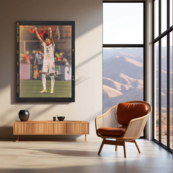 Kylian Mbappé France Metal Frame | World Cup Star Wall Art 02 - TURTLEWINGS 