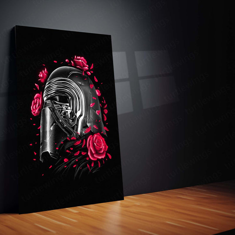 Kylo Ren Rose Metal Poster | Dark Sci-Fi Villain Wall Art  Galactic Dark Side Metal Frame by TurtleWings