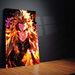 Anime Metal Poster | Kyojuro Rengoku – Flame Hashira Metal Poster | Demon Slayer Wall Frame 01