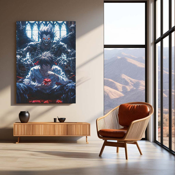 Anime metal poster | L & Ryuk – Death Note Metal Poster | Dark Anime Wall Frame