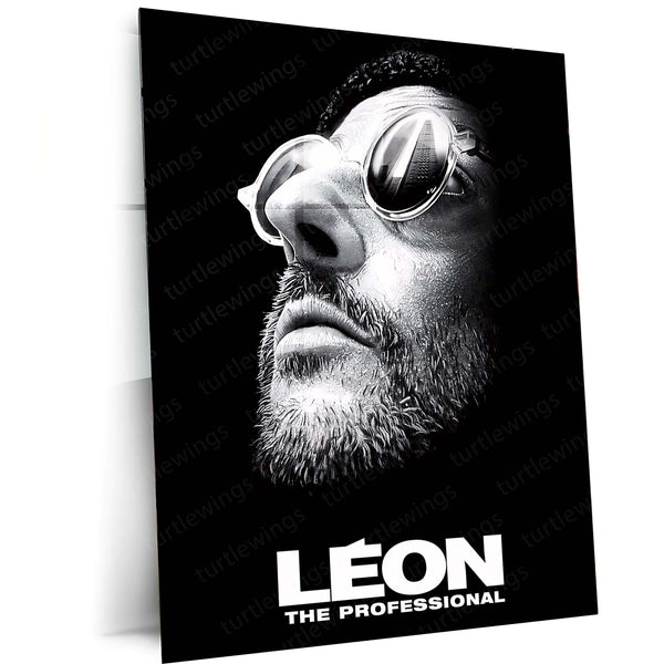 Léon The Professional – Noir Style Character Portrait Metal Poster | Cult Classic Wall Frame