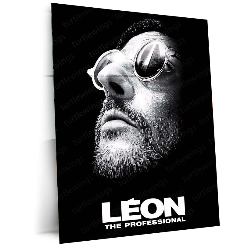 Léon The Professional – Noir Style Character Portrait Metal Poster | Cult Classic Wall Frame