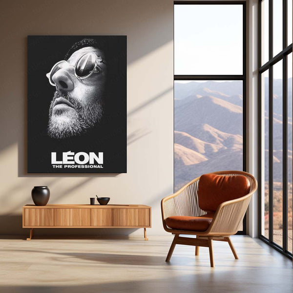 Léon The Professional – Noir Style Character Portrait Metal Poster | Cult Classic Wall Frame