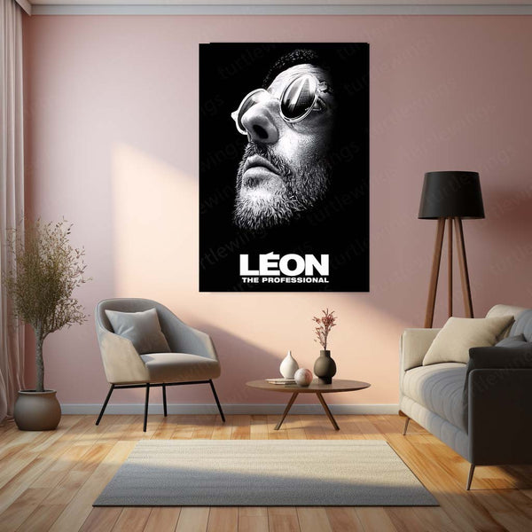 Léon The Professional – Noir Style Character Portrait Metal Poster | Cult Classic Wall Frame