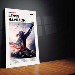 Lewis Hamilton Metal Frame | 7-Time Formula 1 World Champion Wall Art - TURTLEWINGS 