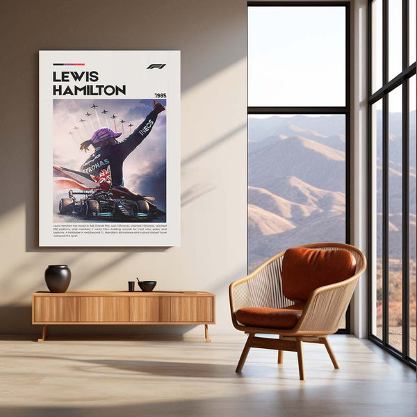 Lewis Hamilton Metal Frame | 7-Time Formula 1 World Champion Wall Art - TURTLEWINGS 