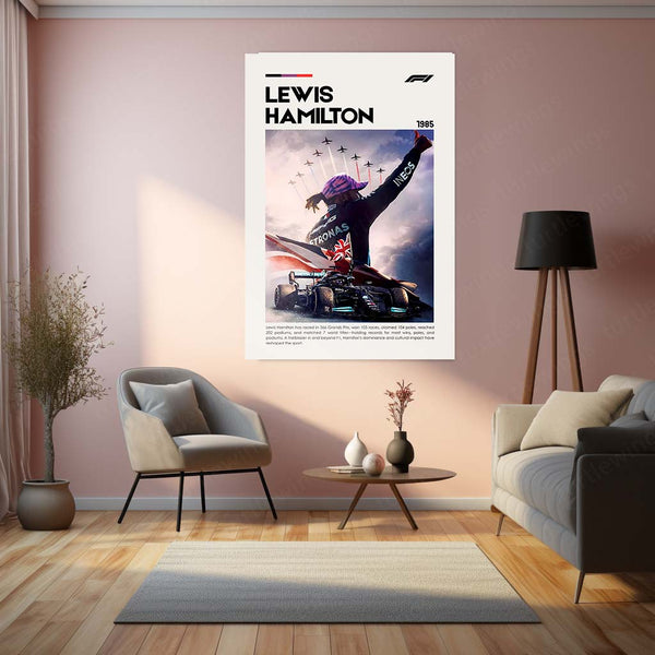 Lewis Hamilton Metal Frame | 7-Time Formula 1 World Champion Wall Art - TURTLEWINGS 