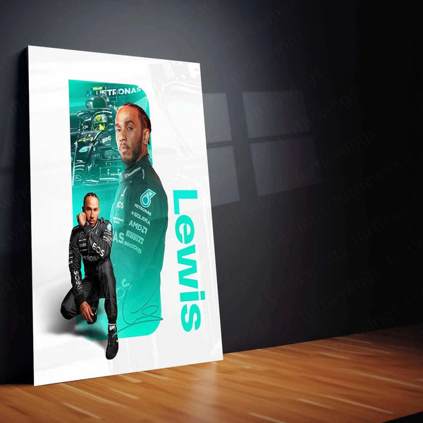 Lewis Hamilton Metal Poster | Mercedes-AMG F1 Racing Artwork | Formula 1 - TURTLEWINGS 