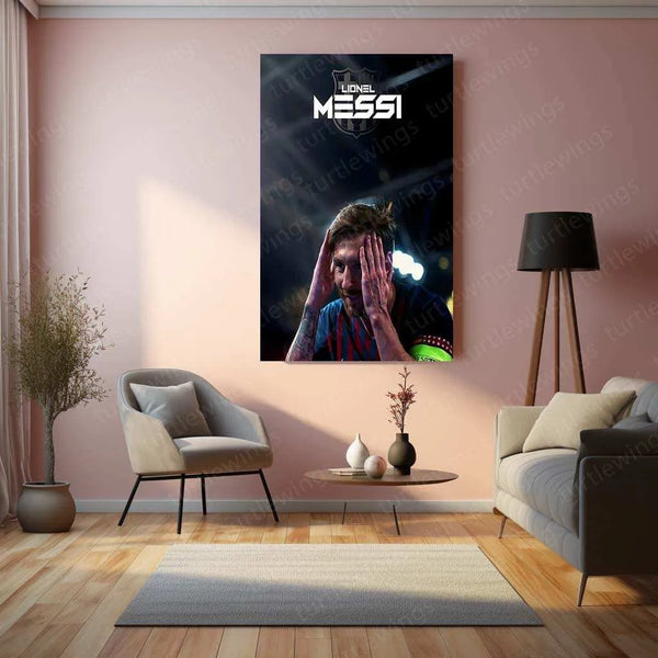 Lionel Messi Metal Poster – GOAT Football Wall Art | 2 - TURTLEWINGS 