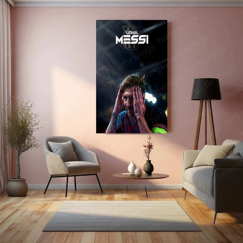 Lionel Messi Metal Poster – GOAT Football Wall Art | 2 - TURTLEWINGS 