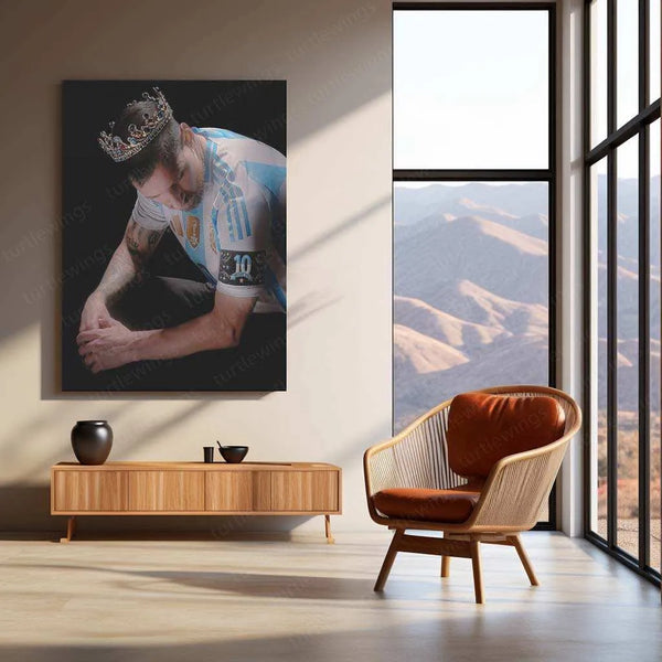 Lionel Messi Metal Poster – GOAT Football Wall Art 4 - TURTLEWINGS 