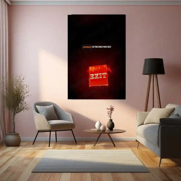 Quote Metal Poster | Locking In Is the Only Way Out | Focus, Discipline & Tunnel-Vision Metal Frame - TURTLEWINGS 