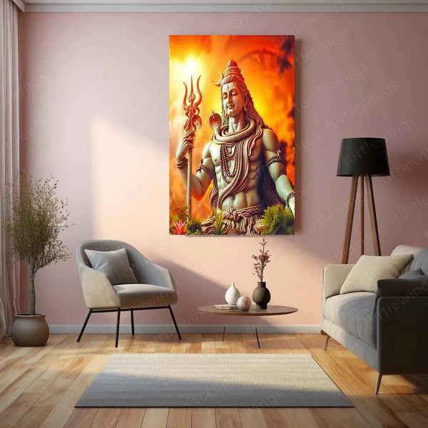 Lord Shiva Metal Poster – Mahadev Wall Art | Divine Hindu Spiritual Decor 4 - TURTLEWINGS 