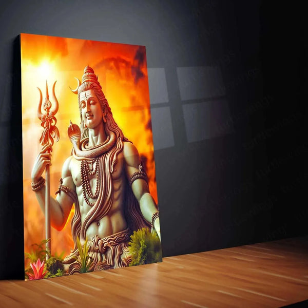 Lord Shiva Metal Poster – Mahadev Wall Art | Divine Hindu Spiritual Decor 4 - TURTLEWINGS 