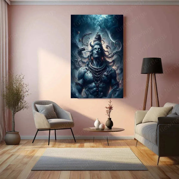 Lord Shiva Metal Poster – Mahadev Wall Art | Divine Hindu Spiritual Decor 5 - TURTLEWINGS 