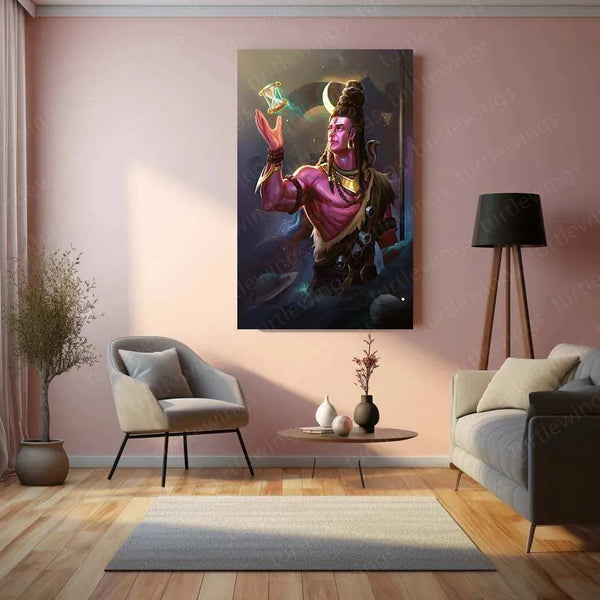 Lord Shiva Metal Poster – Mahadev Wall Art | Divine Hindu Spiritual Decor 3 - TURTLEWINGS 