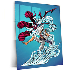 Anime Metal Poster | Luffy Gear 5 Metal Poster | One Piece Wall Art | Nika Transformation Anime Decor - TURTLEWINGS 