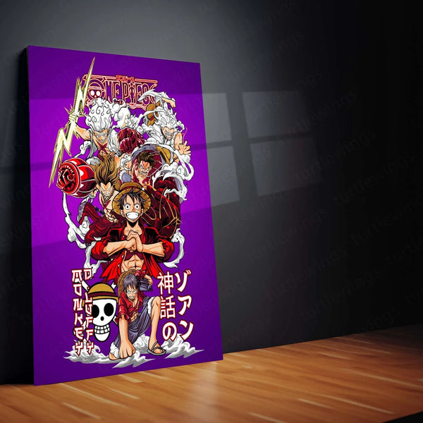 Anime Metal Poster | Luffy Gear All Metal Poster | One Piece Wall Art | Nika Transformation Anime Decor