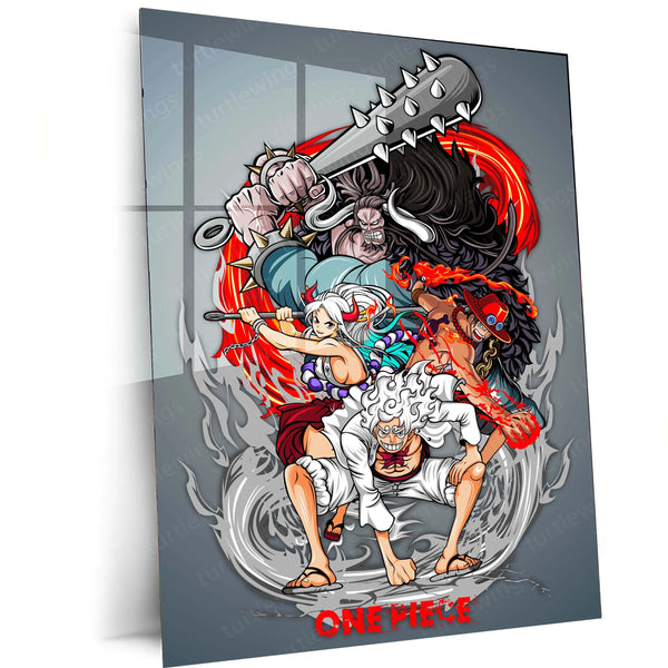 Anime Metal Poster | Luffy Gear Metal Poster | One Piece Wall Art | Nika Transformation Anime Decor (Copy)