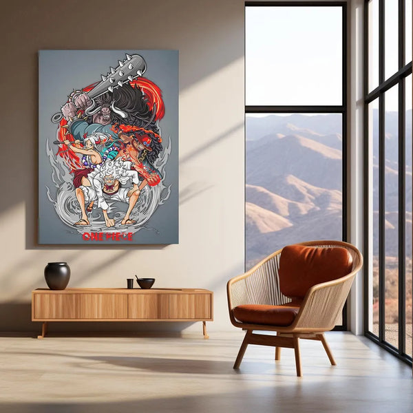 Anime Metal Poster | Luffy Gear Metal Poster | One Piece Wall Art | Nika Transformation Anime Decor (Copy)
