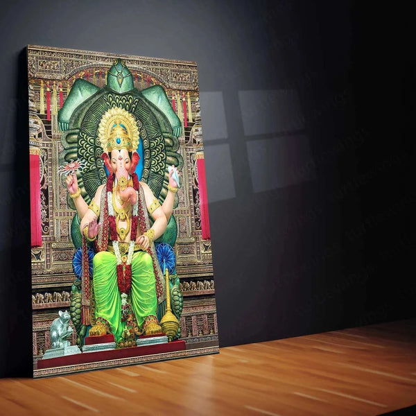 Lalbaug Cha Raja – The Divine Ganesh Metal Poster - TURTLEWINGS 