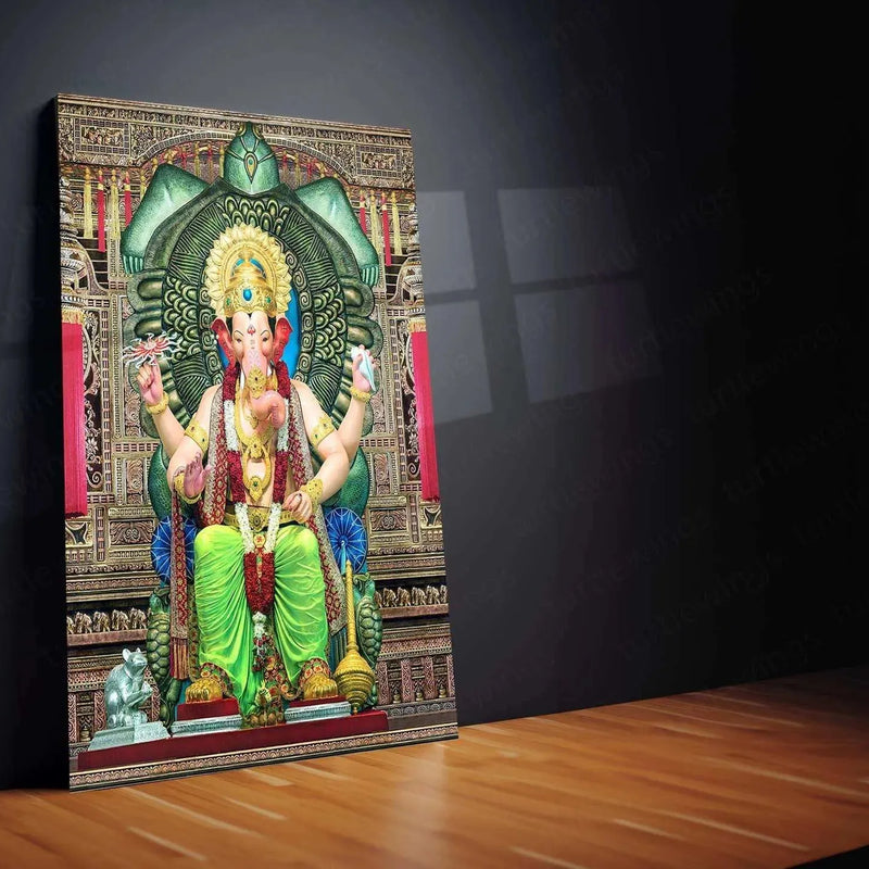 Lalbaug Cha Raja – The Divine Ganesh Metal Poster - TURTLEWINGS 
