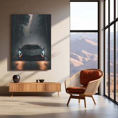 Cars Metal Poster | Lamborghini Aventador – Phantom in the Forest Metal Poster | Supercar Wall Frame