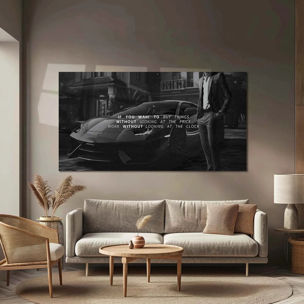 Lamborghini Aventador – Work Without Looking At The Clock | Success Mindset Metal Frame - TURTLEWINGS 
