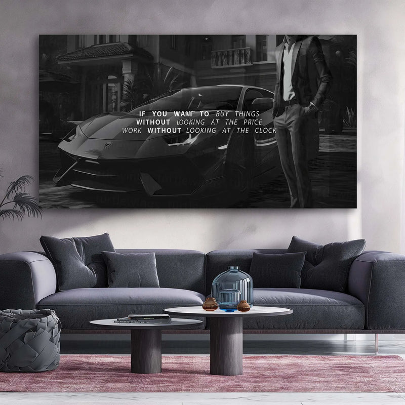 Lamborghini Aventador – Work Without Looking At The Clock | Success Mindset Metal Frame - TURTLEWINGS 