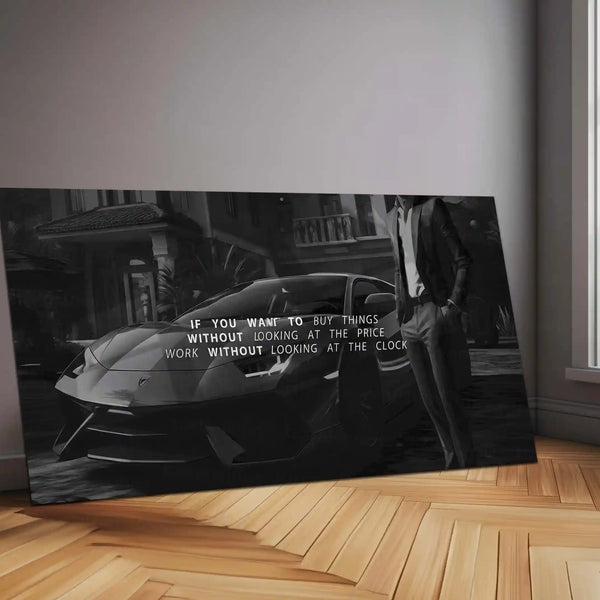 Lamborghini Aventador – Work Without Looking At The Clock | Success Mindset Metal Frame - TURTLEWINGS 