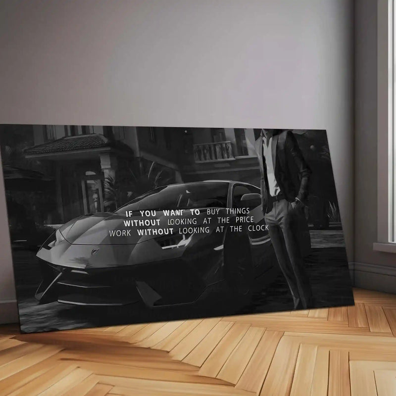 Lamborghini Aventador – Work Without Looking At The Clock | Success Mindset Metal Frame - TURTLEWINGS 
