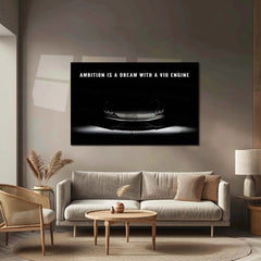 Ambition Is a Dream With a V10 Engine – Motivational Metal Poster | Supercar Wall Art