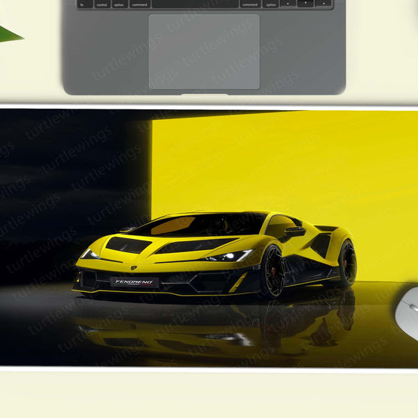 Lamborghini Fenomeno 2025 – Yellow Hypercar Deskmat